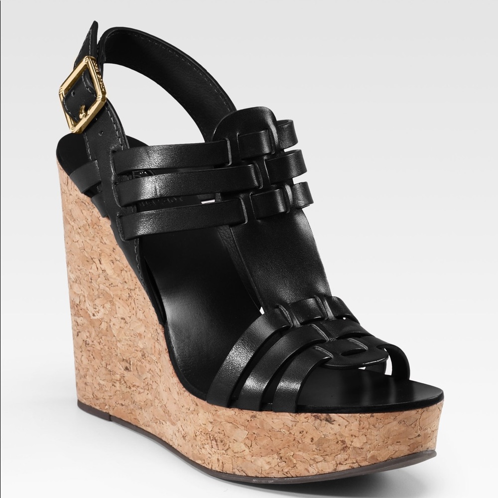 Tory Burch Leslie Cork Wedge Sandals - 8.5